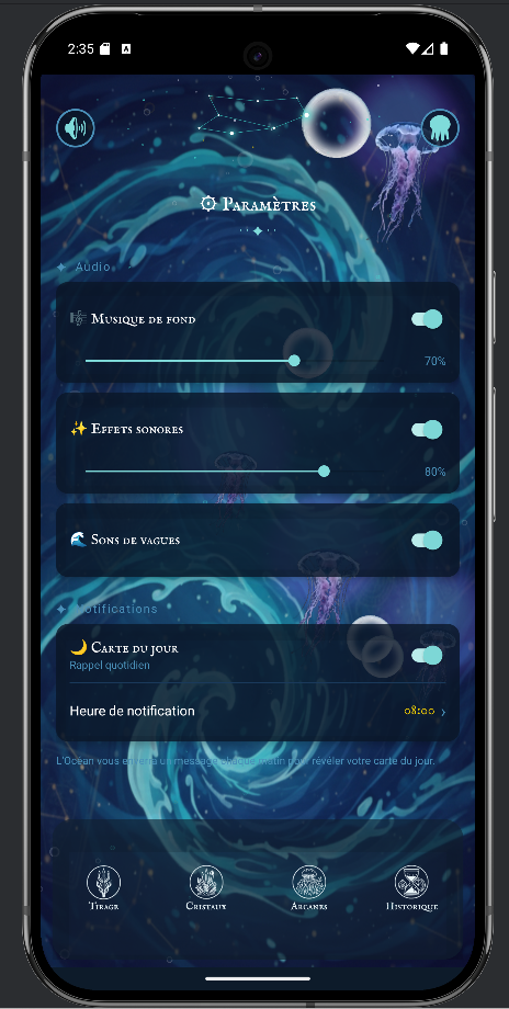 Paramètres de l'application